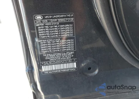 2006 Land Rover Lr3 V8 Se from USA, damaged, VIN SALAE25466A375190